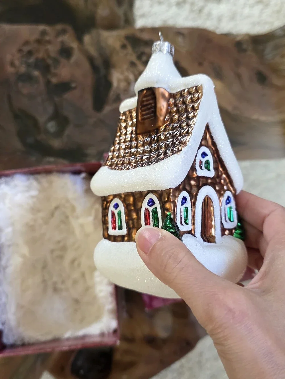 Hallmark 1998 Sugarplum Cottage Crown Reflections Blown Glass Ornament QBG6917 B